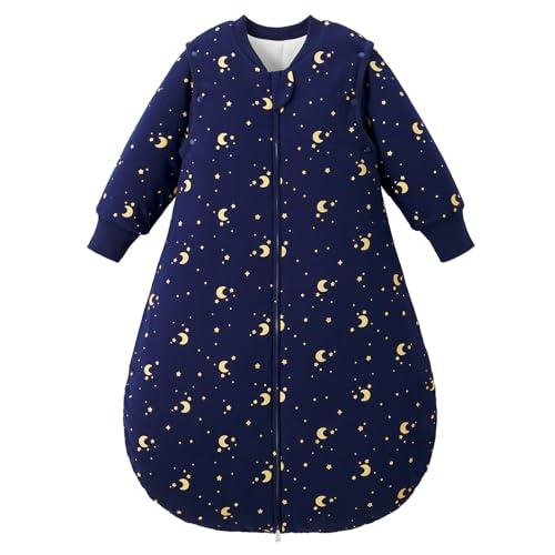 Duomiaomiao 3.5 TOG Baby Sleep Sack 100% Cotton Winter Long Sleeve Baby Wearable Blanket, Super Warm Quilted Comfy Toddler Sleeping Bag M