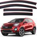 Lightronic Extra Durable Clip-on in-Channel Auto Vent Window Visors, Fits 2017-2022 Kia Sportage, UV-Protection Rain Guards, Original Wind Deflectors, Dark Smoke, 4-Pcs