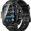 Goton Rugged Case with Band for Apple Watch Ultra 3/2/1 49mm, Military Grade Shockproof Cover + Screen Protector Kit for iWatch Band Men, Skin-Friendly TPU Strap for Outdoor Adventures (Black)