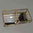 Glass Sticky Note Holder,2 Slots Gold Post It Note Dispenser for Desk,3 x 3 Inch Post It Note Holder, Stylish Sticky Note Dispenser for Home Office Desk Table Drawer