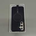 for Samsung Galaxy S25 Plus and S24 Plus Case Leather with Stand, Anti-Slip Grip Ring, Fits for MagSafe (Navy, S25 Plus/S24 Plus)