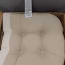 Klear Vu Omega Non-Slip Rocking Chair Cushion, Assembled in USA, Thick Tufted Design, Includes Seat Pad & Back Pillow with Ties, 17x17 Inches, 2-Piece Set, Solid Ivory