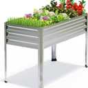 Galvanized Raised Garden Bed with Legs, 48 gallons, 48"x24"x32" Large Metal Elevated Planter Boxes with Drainage Holes,for Vegetables, Flowers, Backyard, Patio, Balcony