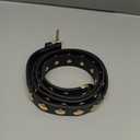 VATAN Women Leather Belt for Jeans Dresses Pants Fashion Ladies Casual Waist Belt with Gold Buckle (L: Fit Waist Size 33"-38")