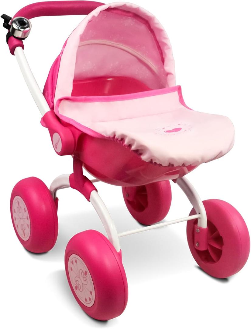 ANNIVIA Baby Doll Stroller - Metal Fold Up and Down Pram Carriage for Dolls
