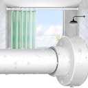 YNL Shower Curtain Rod 34-82 Inches (2.8-6.8ft) Adjustable Spring Shower Rod No Drilling, Non-Slip, Never Rust, Stainless Steel, Suitable for Bathroom Window Living room, White