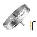 Mollom (6-5/ 8''|168mm) Heavy Duty Carbide Hole Saw with 2 Pilot Drill Bits, Hole Cutter cuts Stainless Steel, mild Steel, Iron, Copper, Brass, Plastic