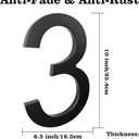 Large 10-Inch Floating House Number - Upgraded Anti-fade Modern Address Number - Perfect for Home/Office or Business/Elegant Black/Number 3