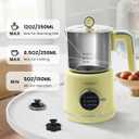 LVNASST Stainless Steel Milk Frother and Steamer, 12oz Electric Milk Warmer & Foam Maker, 3in1 Hot Cold Frothing, Warm Thick Foam for Macchiatos, BPA Free, Yellow
