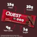 Quest Nutrition Chocolate Brownie Protein Bar, 20g Protein, 1g Sugar, 4g Net Carb, High Fiber, Gluten Free, Gluten Free, 12 Count