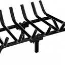 FEED GARDEN Fireplace Grate 24 inch Heavy Duty Fireplace Log Holder, 1/2" Solid Steel Bar Fire Pit Grate for Indoor Outdoor, Wood Stove Fireplace Accessories Wrought Iron Firewood Burning Rack
