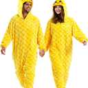vavalad Adult Pineapple Onesie Pajamas Halloween Pineapple Costume Christmas Cosplay Fruit Costume Women Men (L)