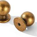 Khtumewrae Antique Brass Cabinet knobs,6 Pack 1inch Kitchen Cabinet knobs Ball Dresser knobs Vintage Cabinet knobs.