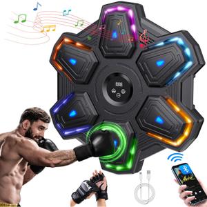 Upgrade Colorful LED Music Punching Machine with Gloves,Bluetooth Boxing Music Trainer, Music Boxing Machine for Adults,Boxing Machine Wall Mounted Music,Sport Appliances Boxing for Home,Office