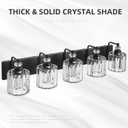 5-Light Black Bathroom Light Fixtures Over Mirror Modern Vanity Lights Crystal Wall Sconce Vintage Bathroom Lighting with Crystal Shade E26 Base for Bedroom, Living Room, Hallway