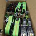 2" x 10'Wheel Straps with E-Track Fitting,4Pack,Car Hauler Strap