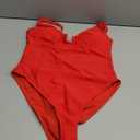 Women's One Piece Swimsuits Tummy Control U Wire Bathing Suit Ruched Push Up Swimwear High Cut Monokini (Red), M