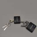 Puroma 2 Pack Keyed Padlock with 3 Keys Alike, 7/8 Inch Locker Lock 40mm Heavy-Duty Locks for Gate Fence Hasp Cabinet Toolbox School Gym Locker (Black)