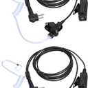 Earpieces for Motorola Walkie Talkies with Mic 2 Pin Acoustic Tube Headset and PPT for CP200 GP2000 XU1100 PRO1150 MU12 (2 Pack)