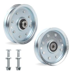 TonGass (2-Pack, Silver) Exact Replacement 4 7/8" Flat Idler Pulley 956-04129 Idler Pulley Compatible with Cub Cadet MTD, OEM Part Number 956-04129C, 756-04129B, 756-04129C, 753-08171