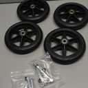 4 Pack Replacement Wheelchair Wheels, 6 Inch Solid Wheelchair Front Wheel Walker Caster Wheel Hub for Wheelchairs, Rollators, Walkers