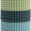 The Silicone Kitchen Reusable Silicone Baking Cup Silicone Muffin Liners for Cupcakes, BPA Free, Regular, 24 Pack, White Blue Green (Standard)