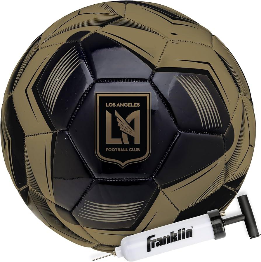 Franklin Sport MLS Los Angeles FC Soccer Ball - Official Size 5 Soccer Ball - Regulation Size + Weight Soccer Ball for Kids + Adults - Boys + Girls Soccer Ball - Air Pump Included