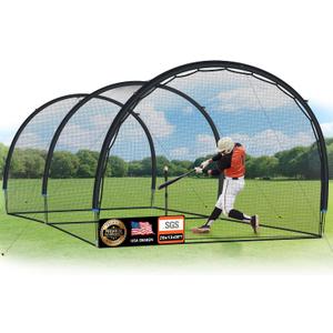 ORIENGEAR Baseball Batting Cage 13/20/30ft for Backyard, Baseball Training Equipment Netting Cages, Golf Softball Baseball Nets for Batting with Frame and Net, Hitting and Pitching Practice