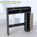 Over the Toilet Bathroom Cabinet Floor Storage Organizer with Adjustable Shelves Black