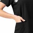 SUNME Scrubs Tops for Woman, Soft V-Neck Scrubs Top with 3 Pockets, Semi-Slim Fit Medical Scrub Top (Black, S)