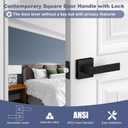 Estmoon 4 Pack Black Door Handles - Interior Door Knobs with Lock for Bedrooms, Keyless Privacy Door Levers, Heavy Duty Zinc Alloy Door Lever Set for Bedrooms Bathrooms