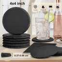 36 PCS Black Slate Stone Coasters Bulk, MAPRIAL Laser Engraving Blanks Material, 18 PCS Square, 18 PCS Round for Engraver, Drinks, DIY Project,Gifts