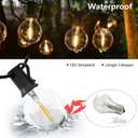100ft Outdoor String Lights Waterproof Patio Lights,Shatterproof Led Outside Globes UL Listed Exterior, Indoor Lighting Backyard Bistro Party