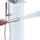 Veken Shower Head, 10'' Luxury All Metal Rain Shower Heads with Handheld Spray Combo, Hand Held Bathroom Combo with Adjustable Extension Arm, Bathroom Accessories, Dual Rainfall Showerhead Chrome