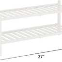 RONGJlA 2 Tier Bamboo Shoe Rack for Closet Free Standing Wood Shoe Shelf Storage Organizer for Entryway Small Space Stackable, White