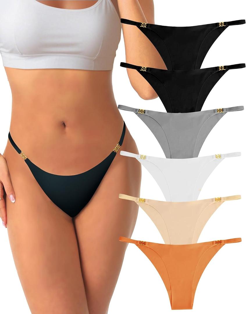 Seamless Underwear for Women,Comfortable No Show Underwear Soft Panties for Women Pack of 6 (M)
