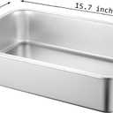 Stainless Steel Cat Litter Box, 15.7"11.8"4" Metal Litter Pan, Small Litter Box for Little Cats Kittens, Easy Cleaning