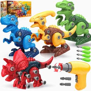 BAODLON Dinosaur Toys for 3 4 5 6 7 Year Old Boy, Take Apart Dinosaur Toys for Kid 35 57 Building Toy with Electric Drill, Learning Educational STEM Construction Toy Christmas Birthday Gift Boy Girl