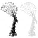 2 Pcs Rhinestone Head Scarf Mesh Headbands Rave Head Scarf Festival Accessories for Women 70s Nightclub Disco Headband Sparkly Bandana Glitter Hair Wrap Crystal Chainmail Beaded Headpiece