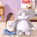 IKASA Giant Cat Stuffed Animal Plush Toy,30" Large Kitten Cute Jumbo Soft Toys, Huge Big Size Fluffy Plushy Fat Oversized Plushie,Gifts for Kids