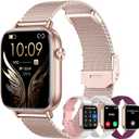 Smart Watch for Women (Answer/Make Calls),1.83" Touch Screen Fitness Tracker with 4 Bands, Heart Rate/Sleep/Step Tracking, 100+ Sports Modes Smartwatches for Android iOS (Rose Gold)