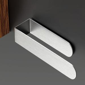 HUFEEOH Hand Towel Holder, Silver Hand Towel Bar, Self Adhesive Bathroom Towel Bar Stick on Wall, Stainless Steel Brushed (8 Inch)