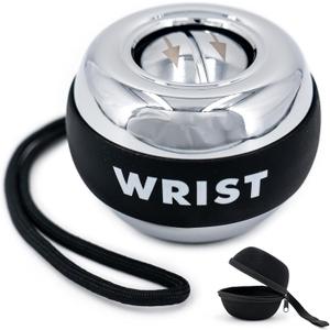 All-Metal Power Gyro Ball,Weighted Auto-Start Hand Wrist Forearm Trainer and Strengthener for Exercise Joint and Muscle with Ball Bag, Strengthen Your Wrist and Forearm Muscles