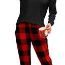 KFUBUO Women's Pajama Sets Long Sleeve Sleepwear and Jogger 2 Piece Lounge Set (L)