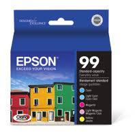 EPSON 99 Claria Hi-Definition Ink Standard Capacity 5 Color Cartridge Combo Pack (T099920-S) Works with Artisan-700, 710, 725, 730, 800, 810, 835, 837