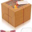 20Pcs Mini Cake Boxes with Window, 6x6x5 Inches Brown Bakery Boxes, Small 4 Cupcake Boxes, Cake Packaging for Pastries, Cookies, Chocolates, Cupcakes, Birthday Party, Wedding