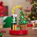 Peanuts Kurt Adler Battery Operated Snoopy and Woodstock Light Up and Musical Tree Tablepiece