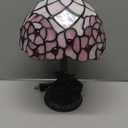 Tiffany Lamp Stained Glass Table Lamp 8X8X14 Inches Desk Reading Light Decor Beside Bedroom Living Room Home (H-1055- Cherry Blossom)