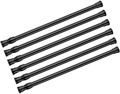 AIZESI Spring Tension Curtain Rods Short Tension Rod (Black,12" to 19"-1Pcs)