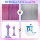 Comgrow Silk Shiny Rainbow Multi-Color 3D Printer Filament, Comgrow 3D Printing Materials Silk PLA 1.75mm, 3D Printing Filament +/-0.02mm, 250g X 4 Spool